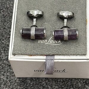 Van laack Silver and Purple Cufflinks